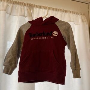 Timberland Maroon and Gray Kids Hoodie
